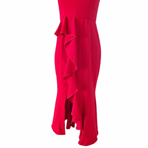 NICHOLAS Red Piper Dress Sleeveless Ruffles Cocktail Dress Designer US 2 Flawed - Picture 8 of 10